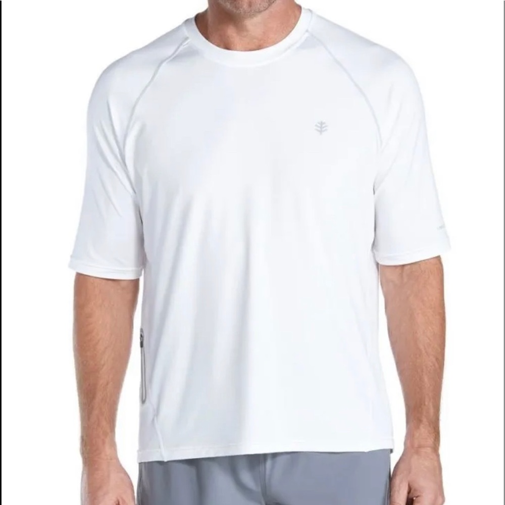 Coolibar Mens XL top short sleeve running shirt sun protection NWT